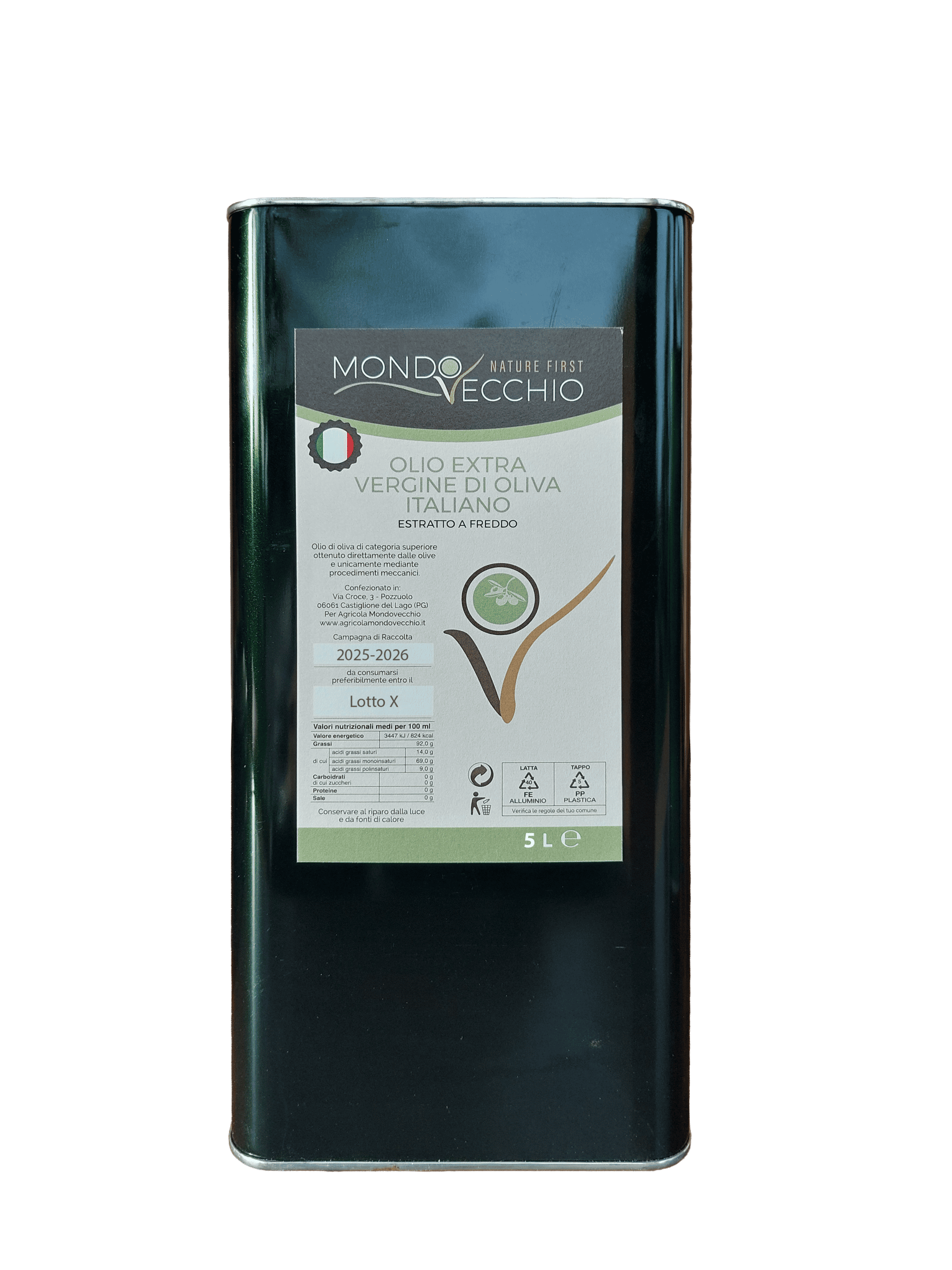 Olio extravergine di oliva sul Lago Trasimeno lattina